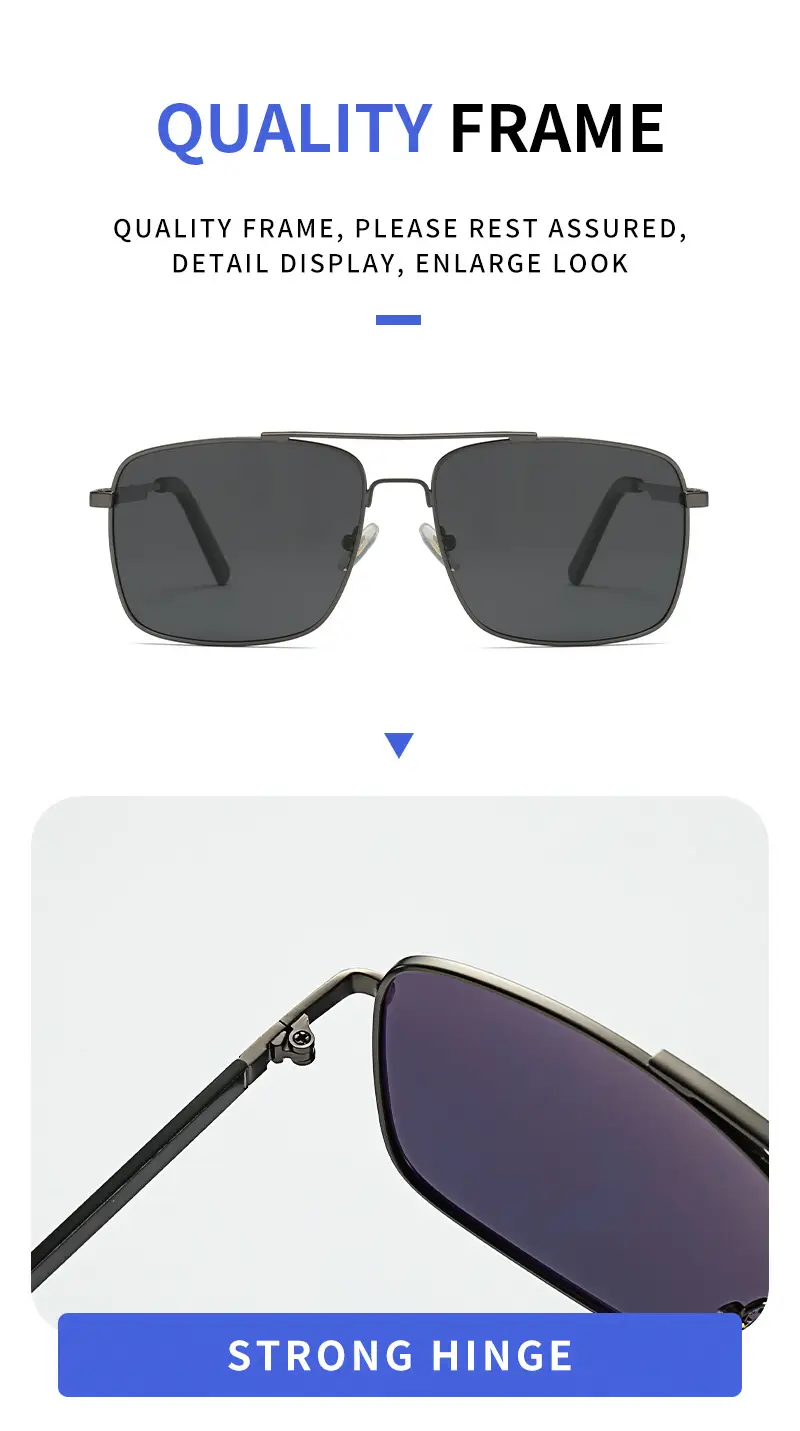 Men Polarized UV400 Sunglasses Gold Black — feature 7