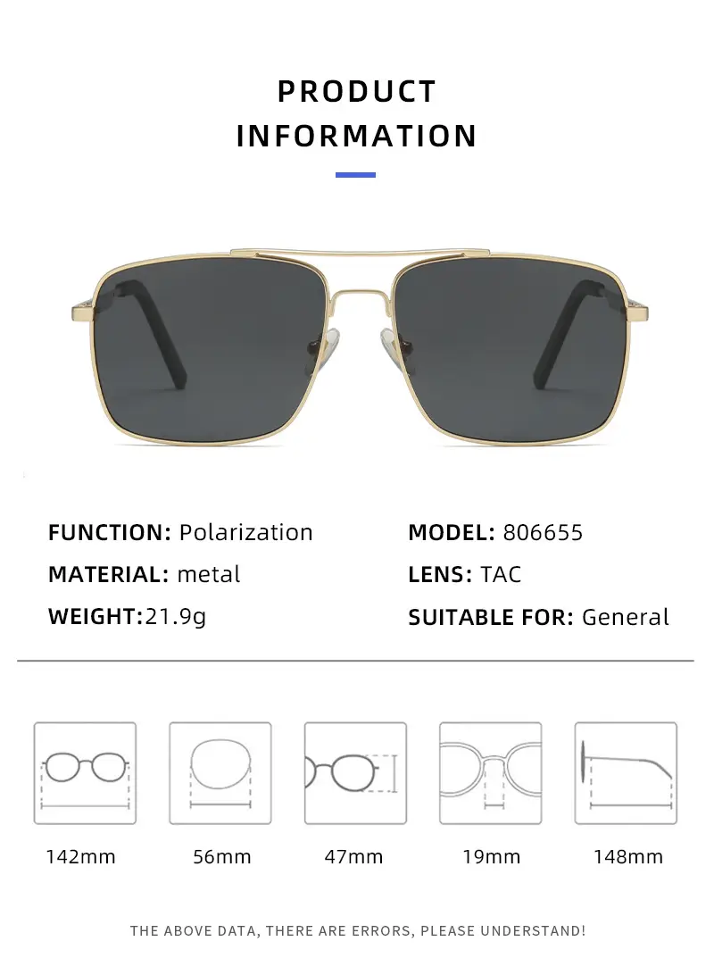 Men Polarized UV400 Sunglasses Gold Black — feature 9