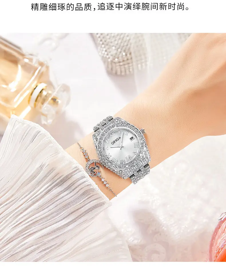 ORSGA Red Diamond Women's Luxury Calendar Watch — feature 14