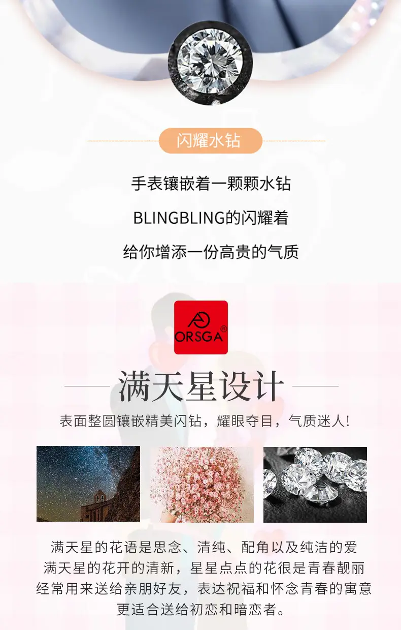 ORSGA Red Diamond Women's Luxury Calendar Watch — feature 4