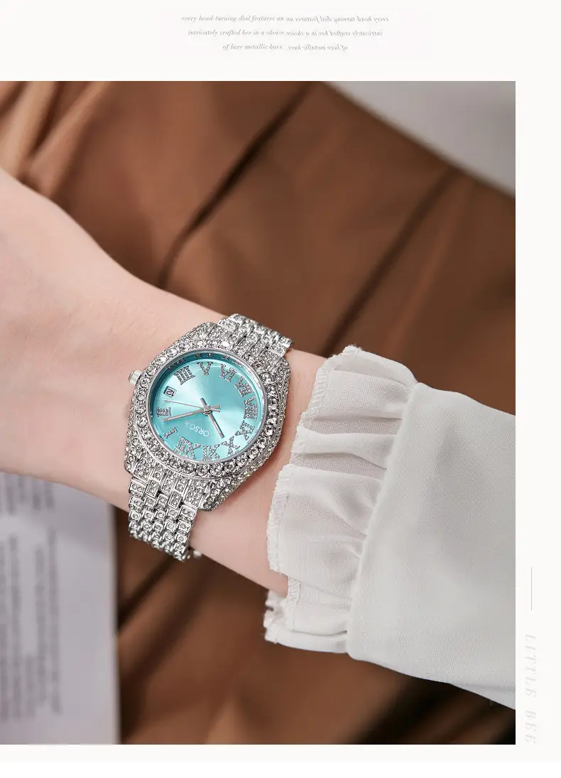 ORSGA Red Diamond Women's Luxury Calendar Watch — feature 7