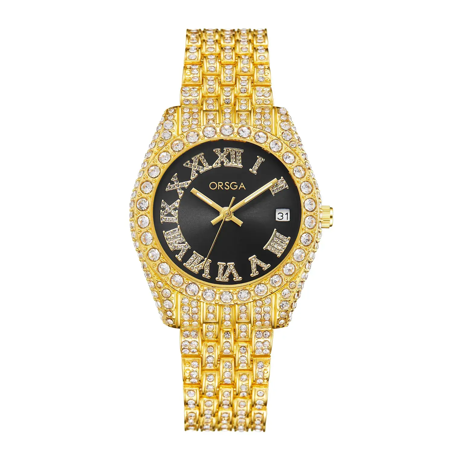ORSGA Red Diamond Women's Luxury Calendar Watch