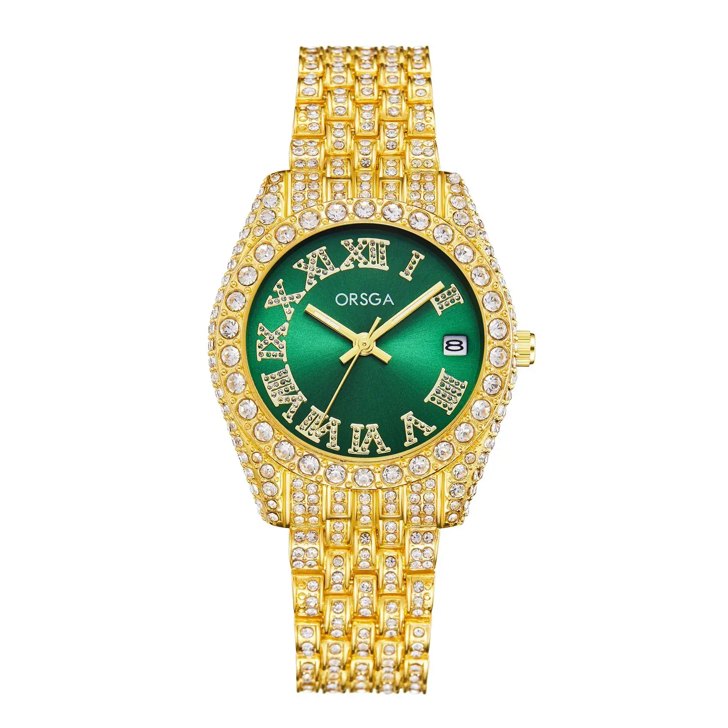 ORSGA Red Diamond Women's Luxury Calendar Watch