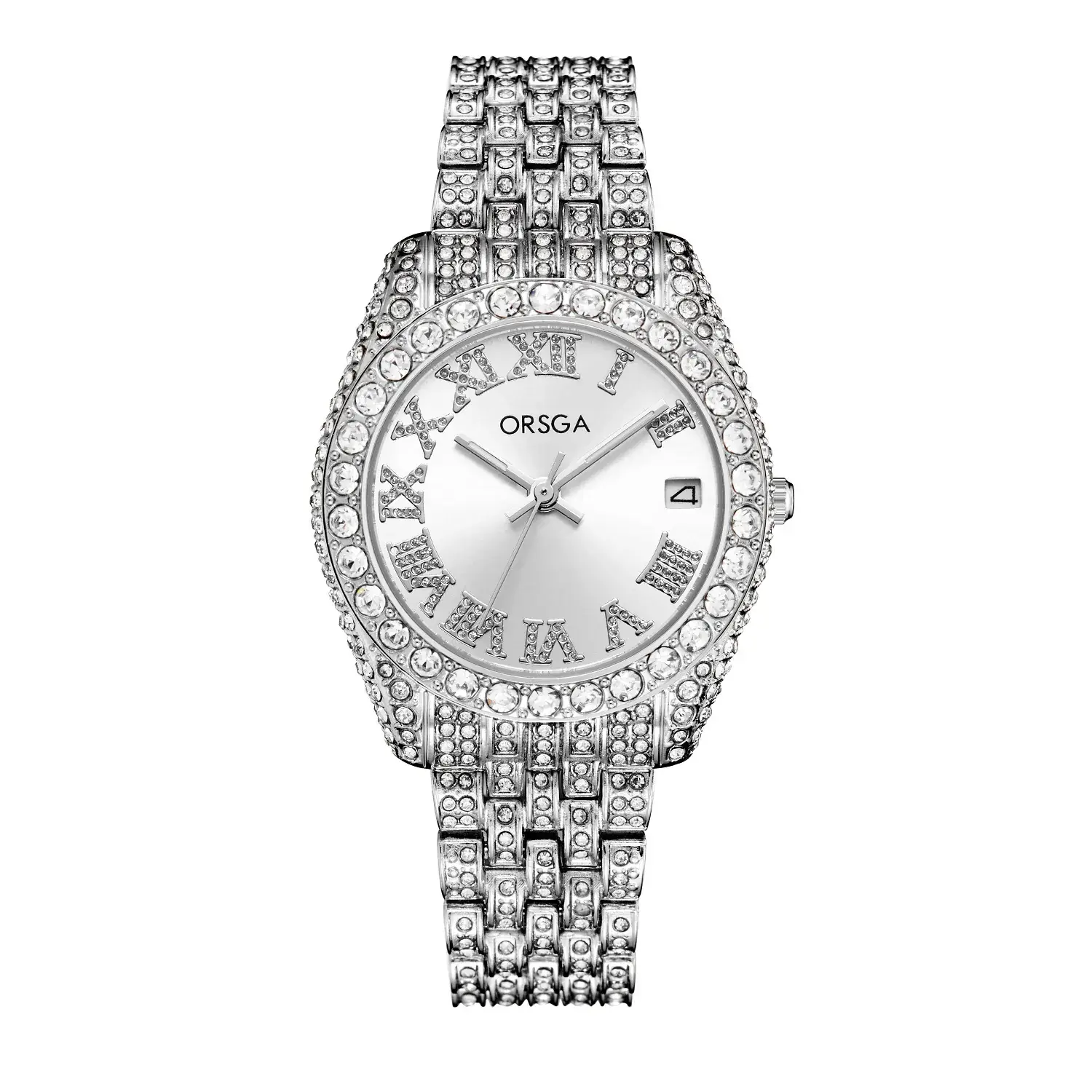 ORSGA Red Diamond Women's Luxury Calendar Watch