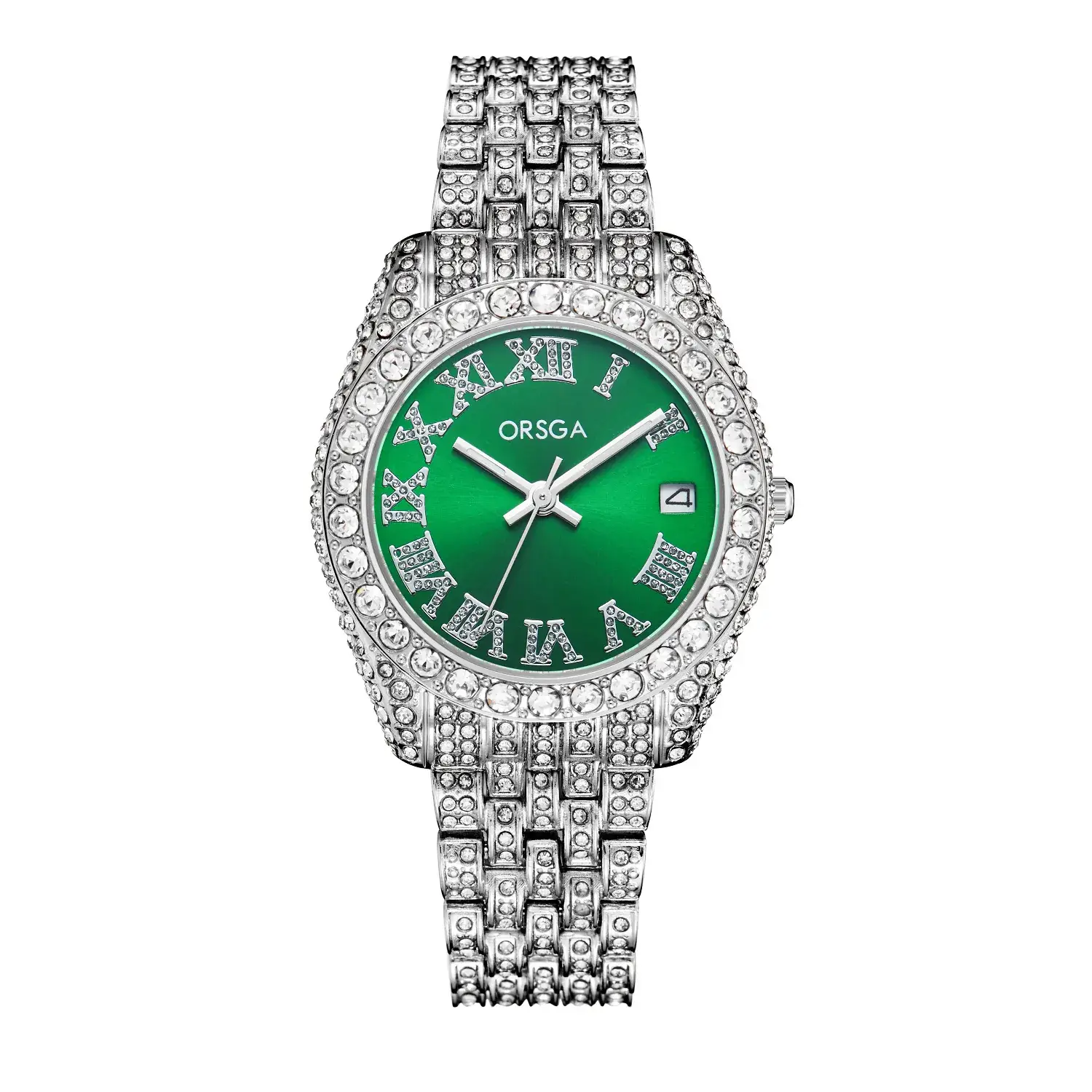 ORSGA Red Diamond Women's Luxury Calendar Watch