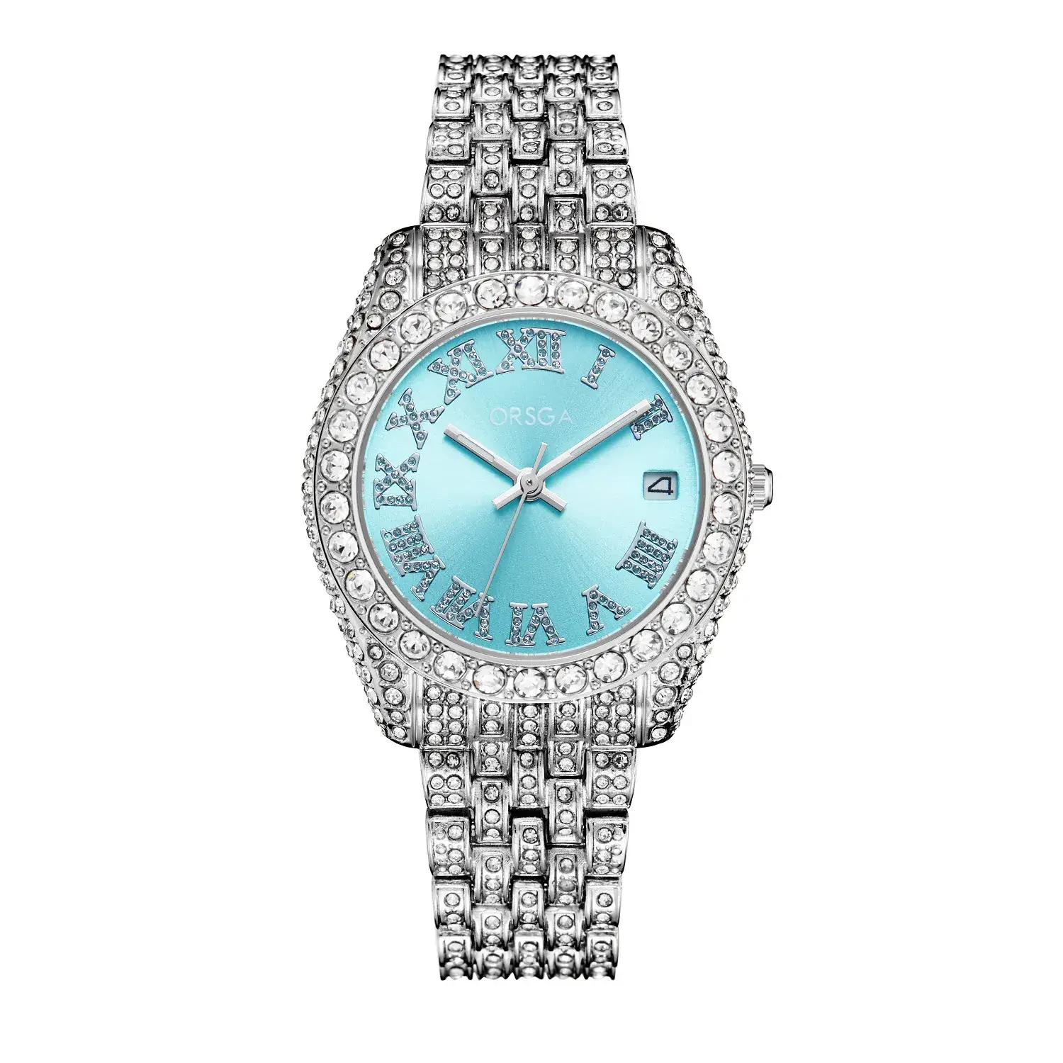 ORSGA Red Diamond Women's Luxury Calendar Watch