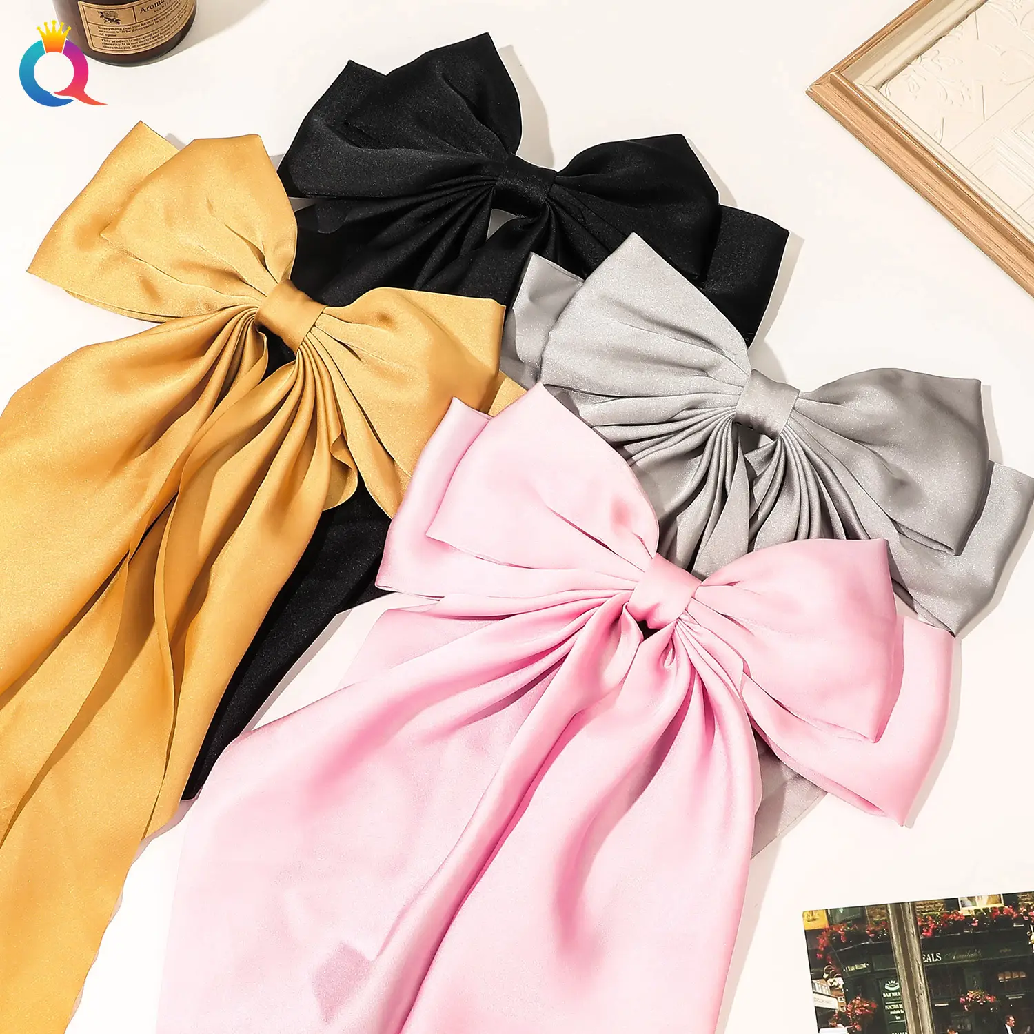 Black Bow Hairpin with Long Ribbon for Women — feature 19