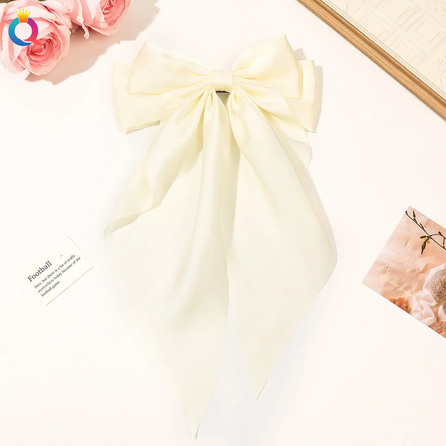 Black Bow Hairpin with Long Ribbon for Women - Image 10