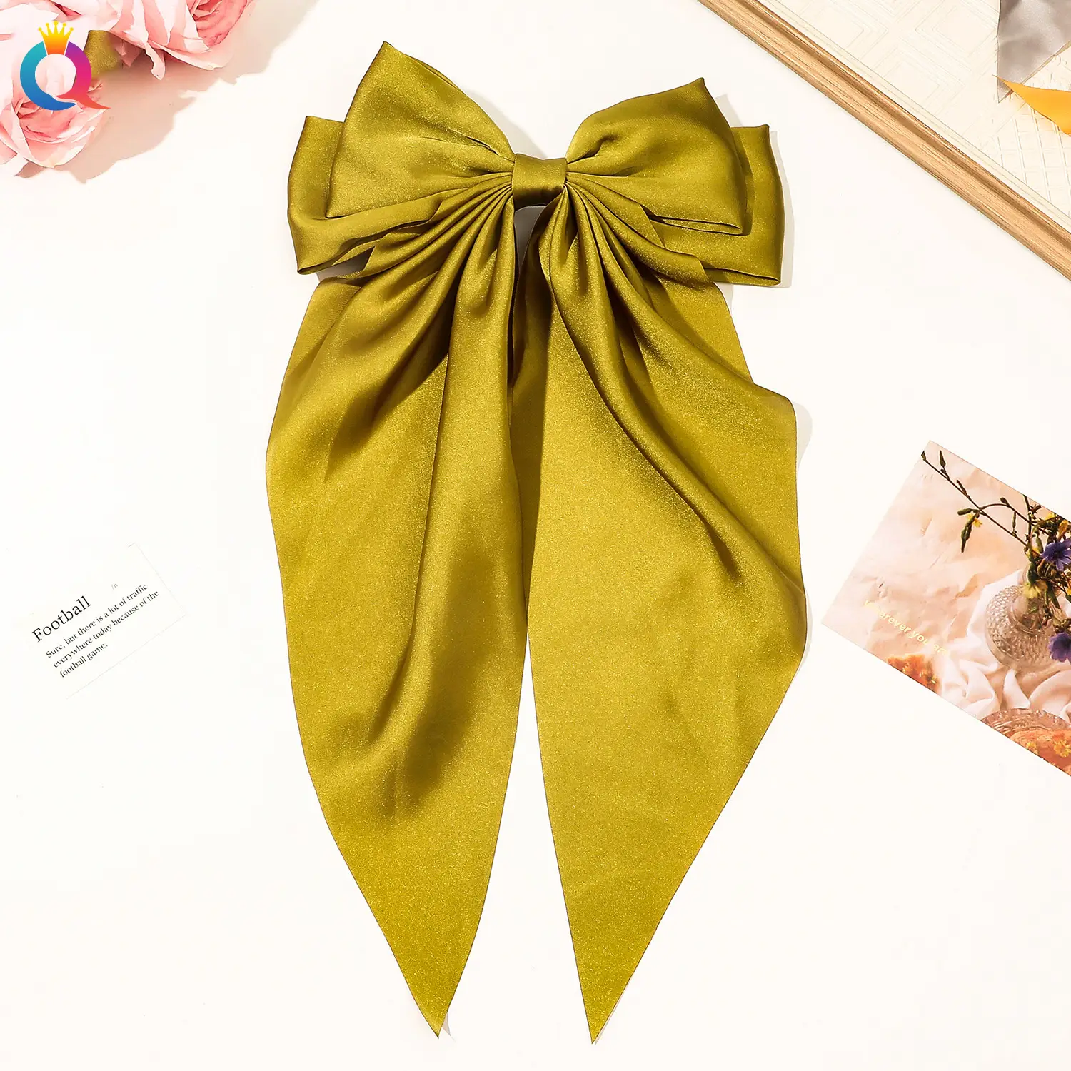 Black Bow Hairpin with Long Ribbon for Women - Image 11