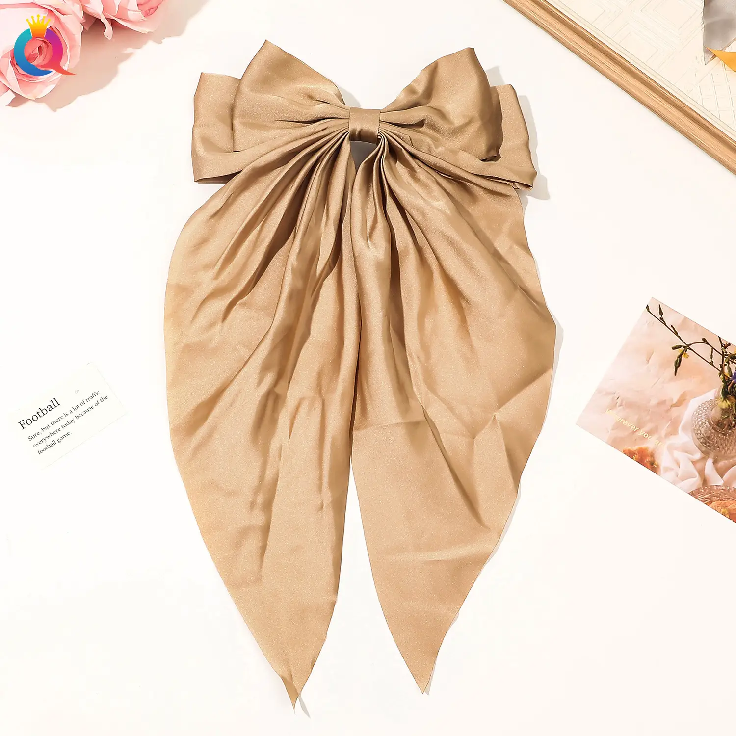 Black Bow Hairpin with Long Ribbon for Women - Image 5