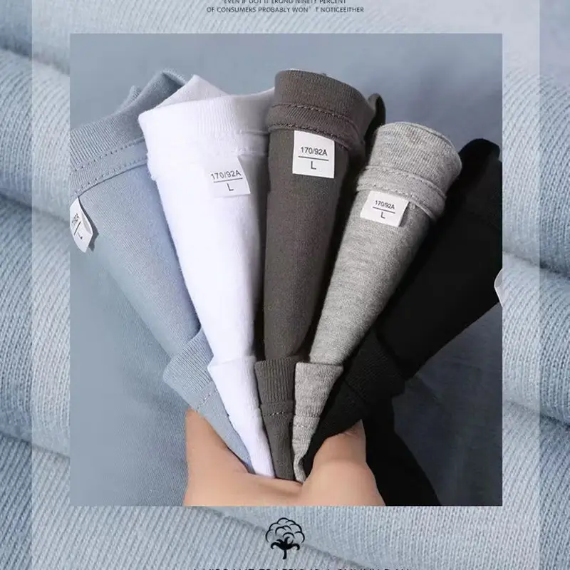 Gray Cotton Round Neck T-Shirt for Men Women - Image 24