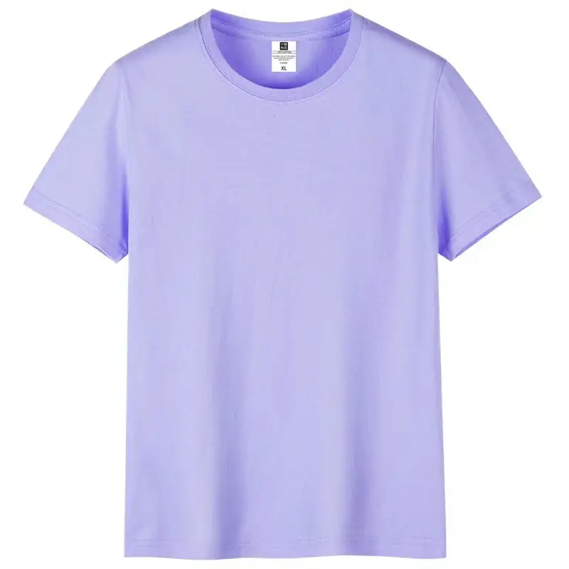 Gray Cotton Round Neck T-Shirt for Men Women - Image 12