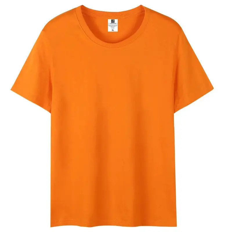 Gray Cotton Round Neck T-Shirt for Men Women - Image 14