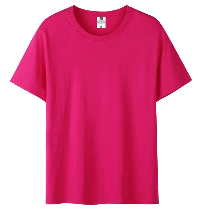 Gray Cotton Round Neck T-Shirt for Men Women - Image 16