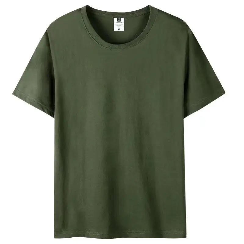 Gray Cotton Round Neck T-Shirt for Men Women - Image 17