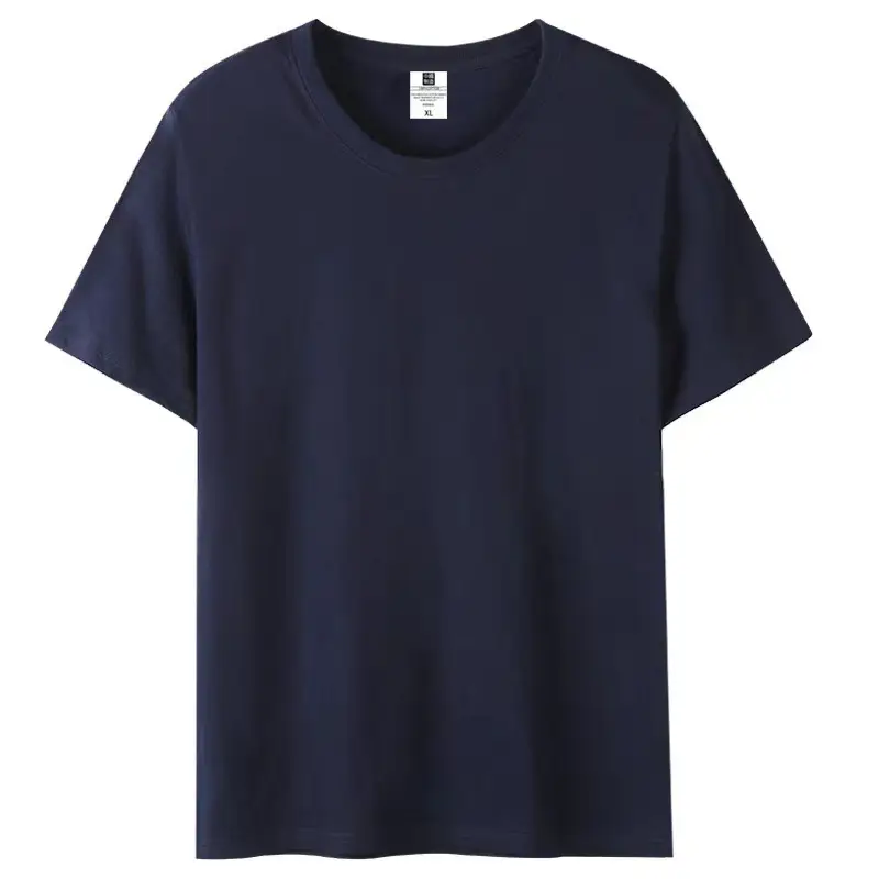 Gray Cotton Round Neck T-Shirt for Men Women - Image 18