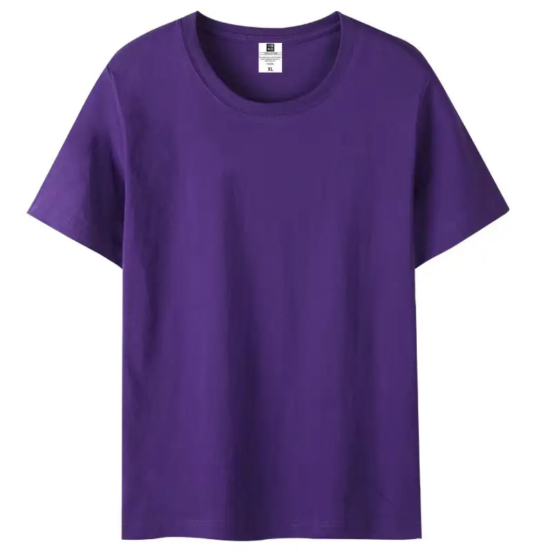 Gray Cotton Round Neck T-Shirt for Men Women - Image 21