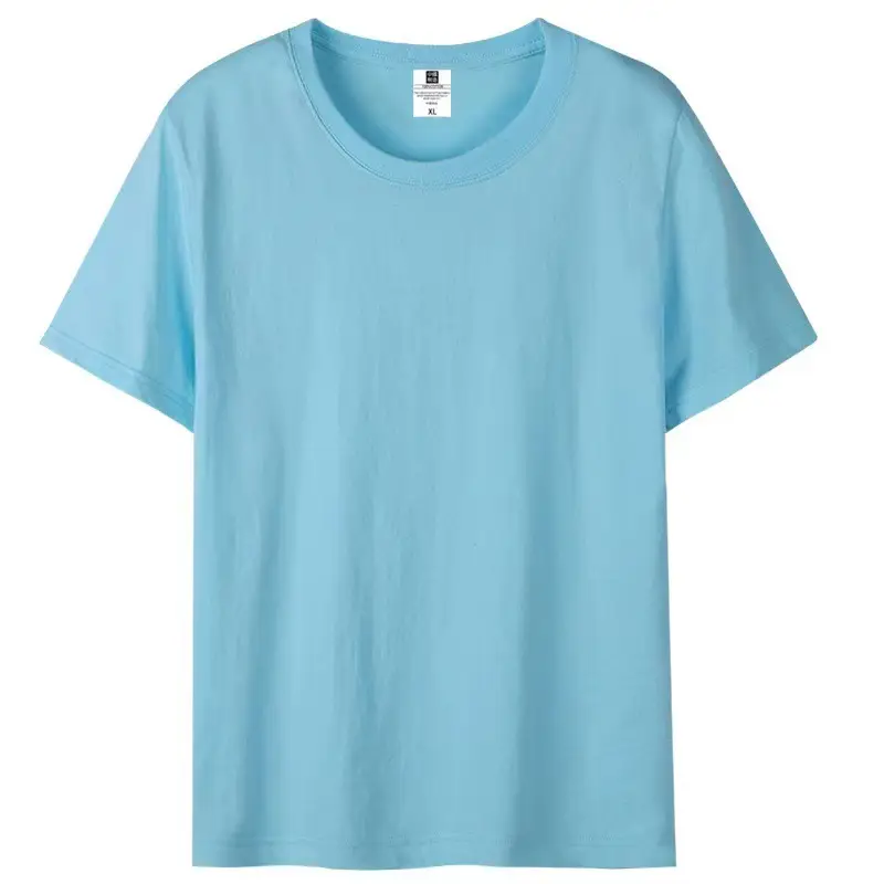 Gray Cotton Round Neck T-Shirt for Men Women - Image 4