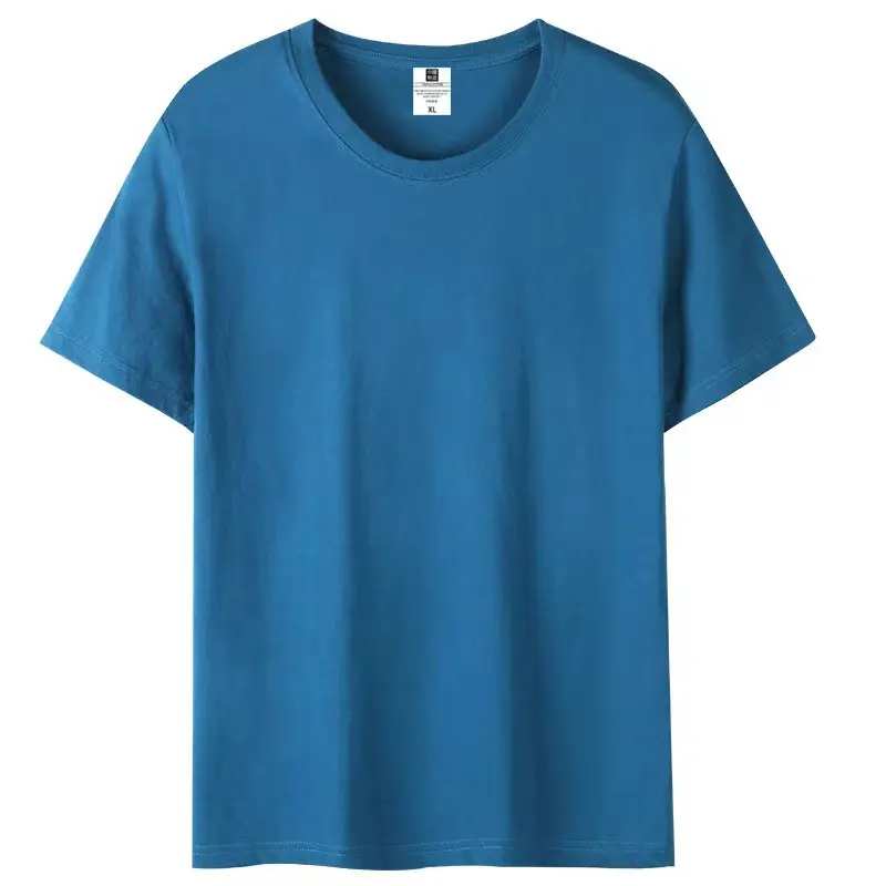 Gray Cotton Round Neck T-Shirt for Men Women - Image 9