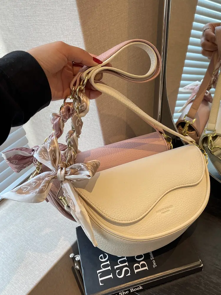 Black Saddle Bag with Bow for Women 2024