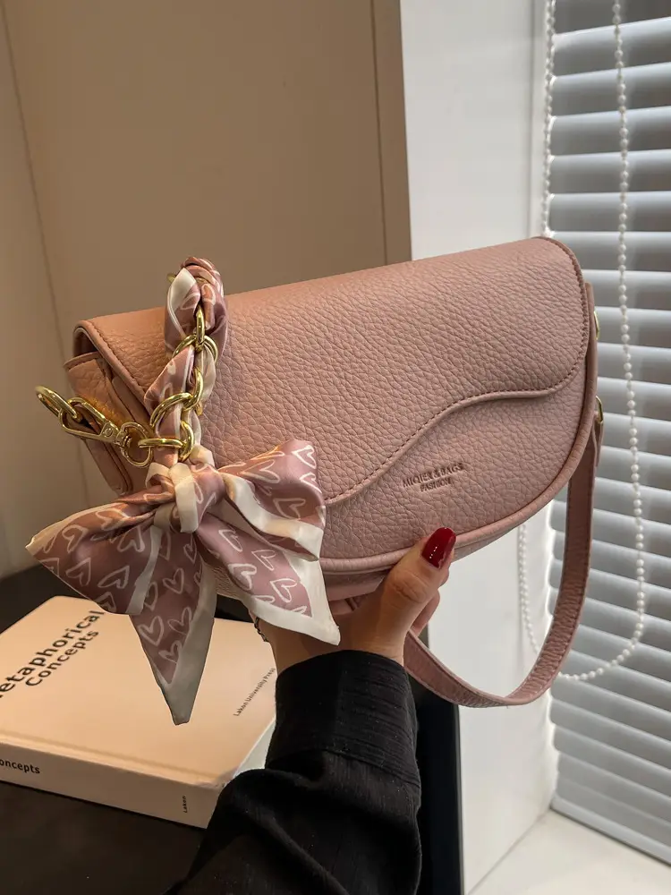 Black Saddle Bag with Bow for Women 2024