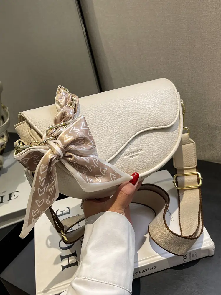 Black Saddle Bag with Bow for Women 2024