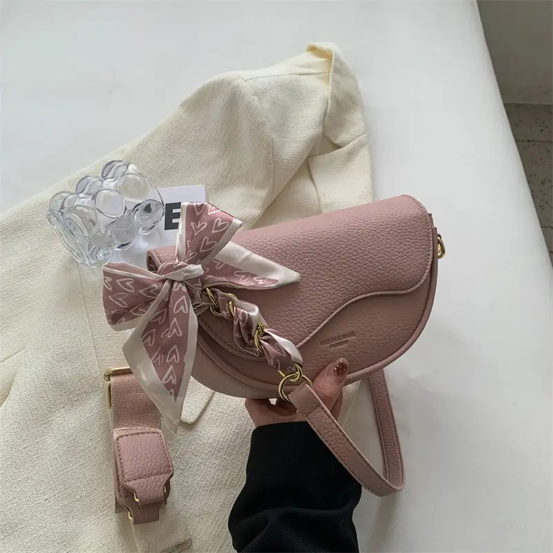Black Saddle Bag with Bow for Women 2024