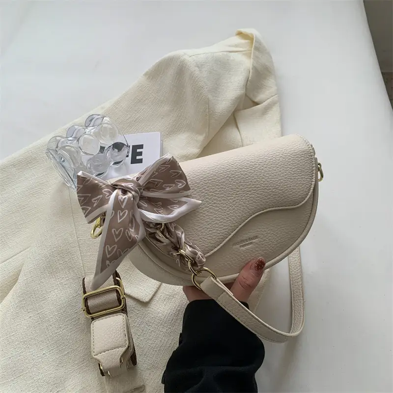 Black Saddle Bag with Bow for Women 2024
