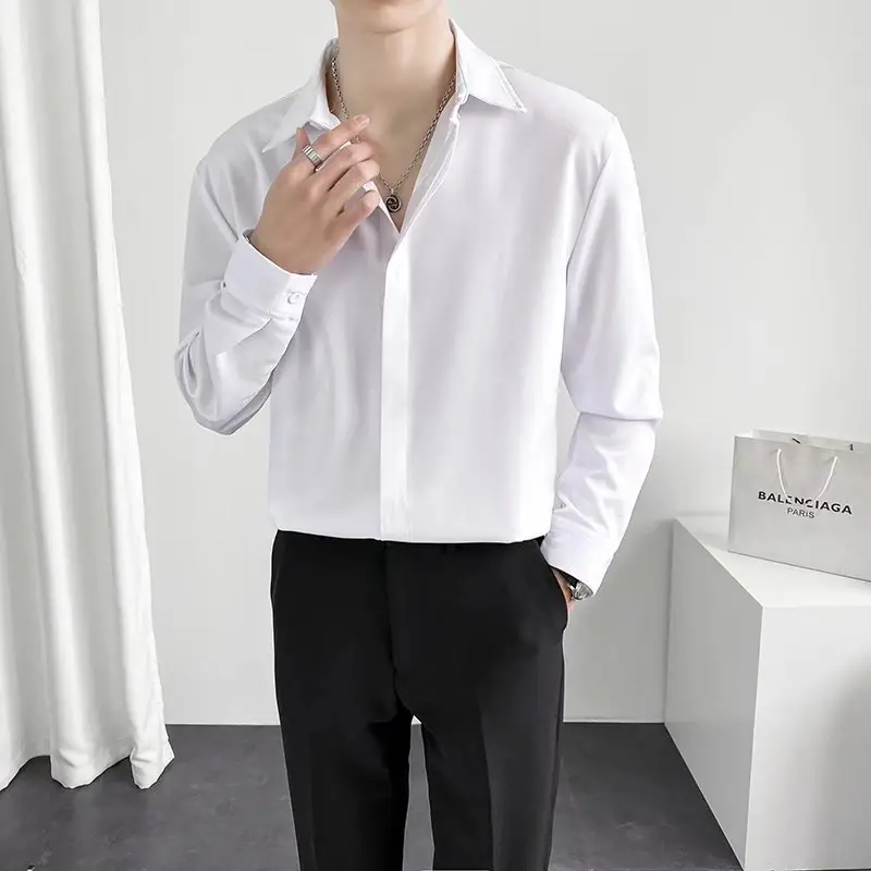 Men Black Textured Shirt & Pants Suit Plus Size Stretch Casual - Image 14