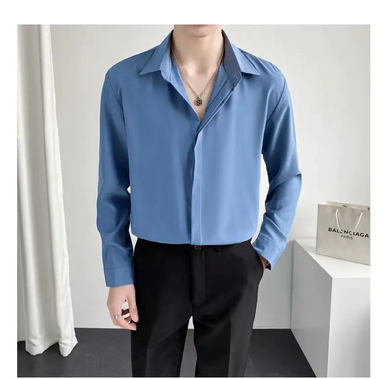 Men Black Textured Shirt & Pants Suit Plus Size Stretch Casual — feature 13
