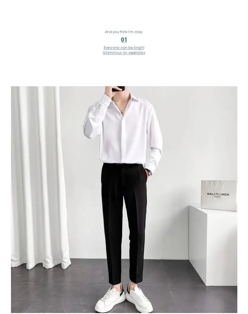 Men Black Textured Shirt & Pants Suit Plus Size Stretch Casual — feature 3