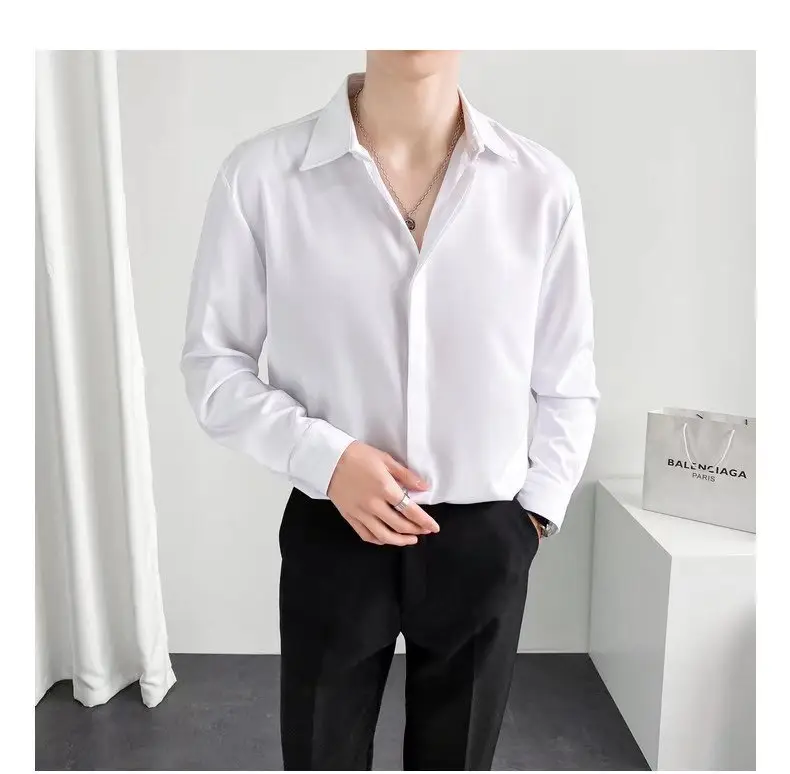 Men Black Textured Shirt & Pants Suit Plus Size Stretch Casual — feature 5