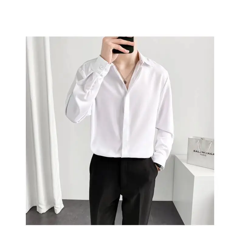 Men Black Textured Shirt & Pants Suit Plus Size Stretch Casual — feature 6
