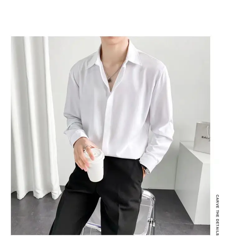 Men Black Textured Shirt & Pants Suit Plus Size Stretch Casual — feature 7