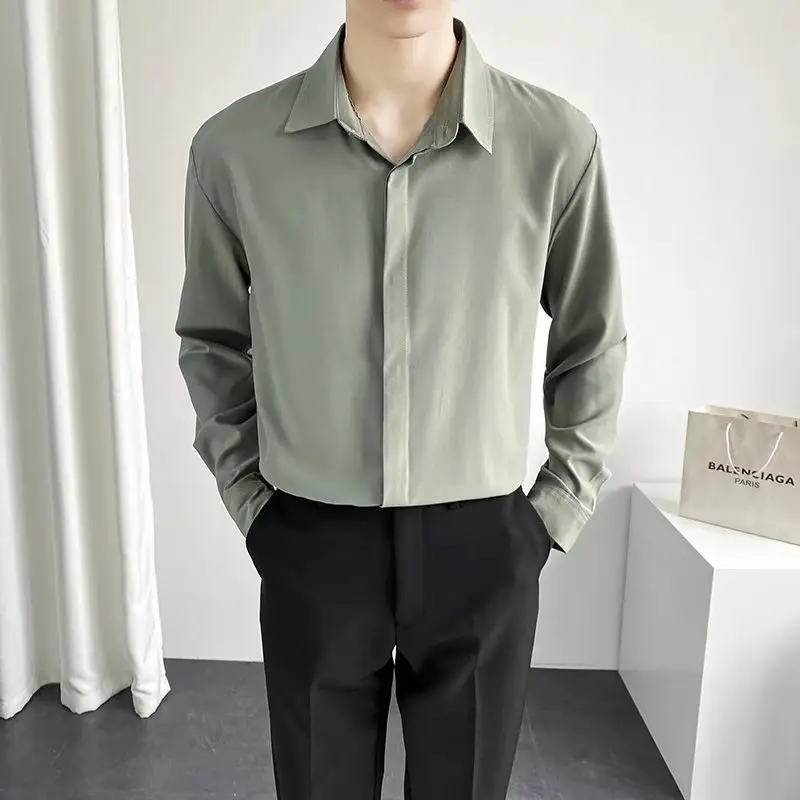 Men Black Textured Shirt & Pants Suit Plus Size Stretch Casual - Image 7