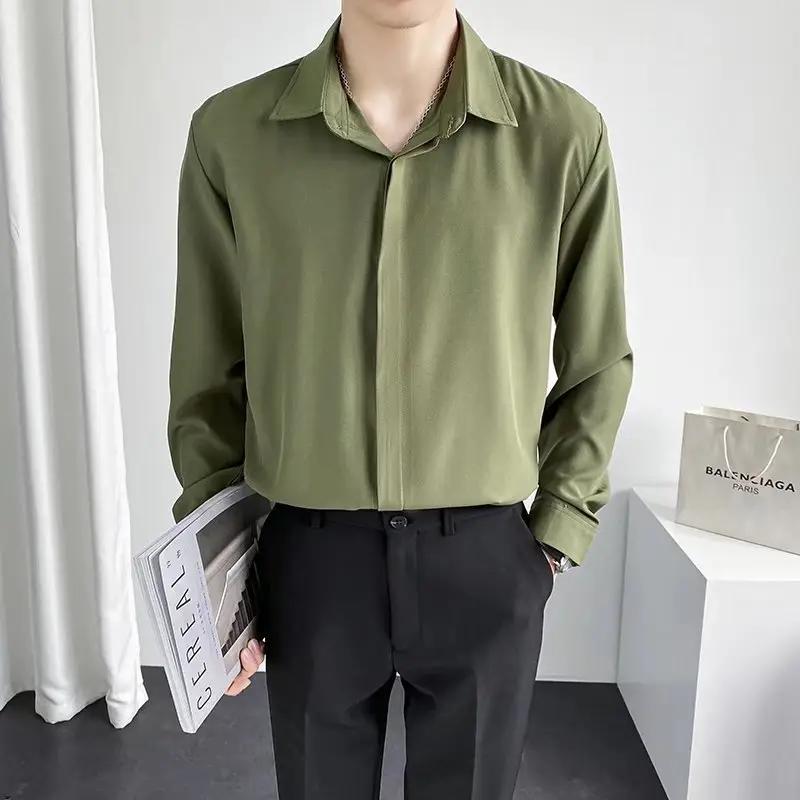 Men Black Textured Shirt & Pants Suit Plus Size Stretch Casual - Image 8