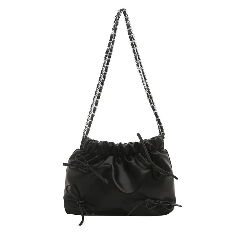Women's Wrinkle Bag with Bow Chain 2024 Summer - Image 10