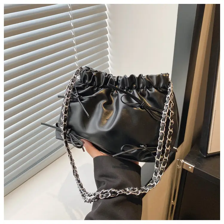Women's Wrinkle Bag with Bow Chain 2024 Summer — feature 20