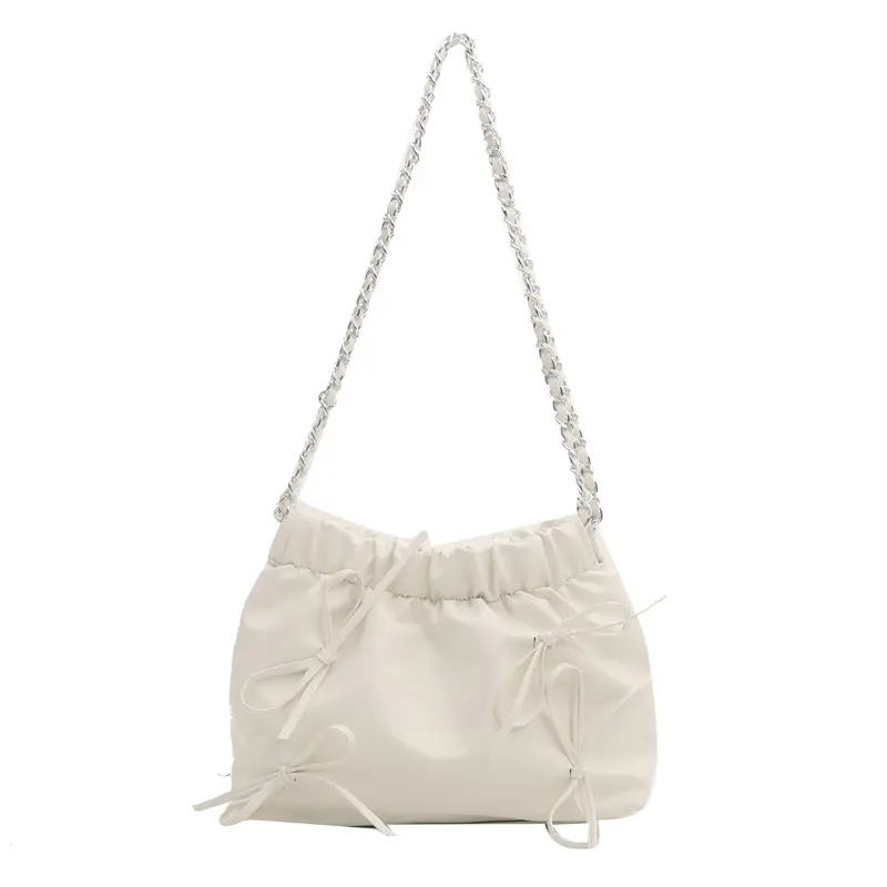 Women's Wrinkle Bag with Bow Chain 2024 Summer - Image 2