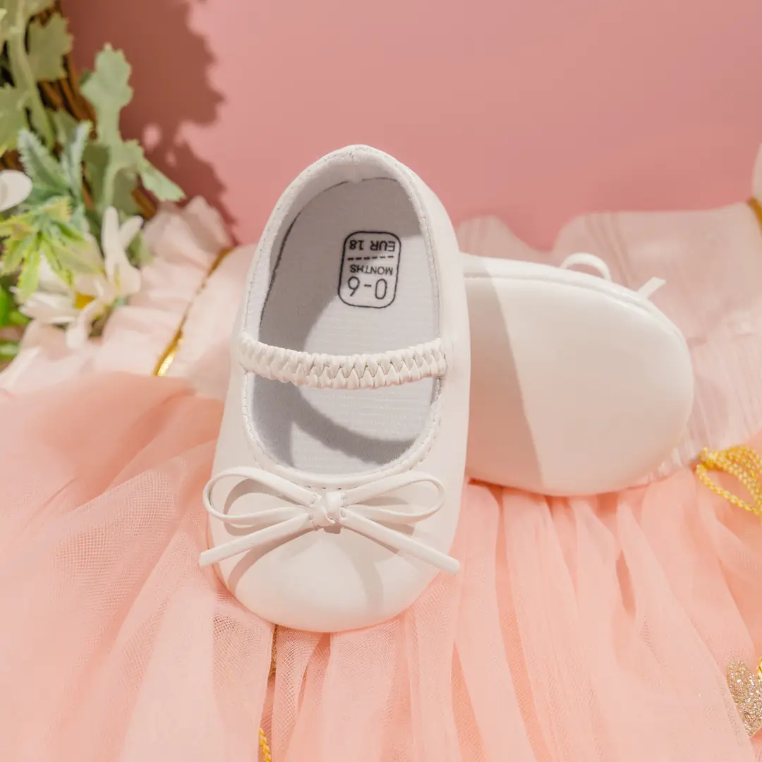 2024 new baby shoes bow elastic soft sole princess shoes cute female baby shoes baby shoes
