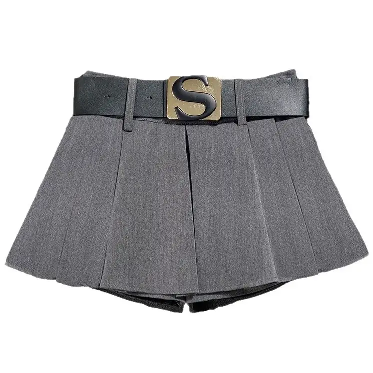 Korean Style Pleated Skirt with Belt for Women - Image 10