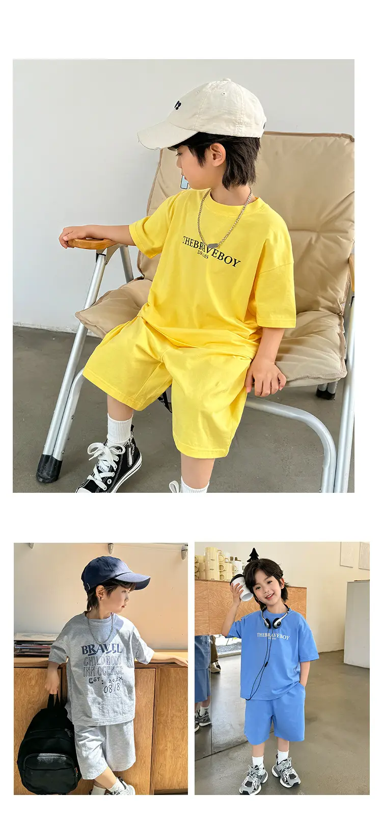 Boys Pure Cotton Casual Shorts Set 2026 Summer — feature 9