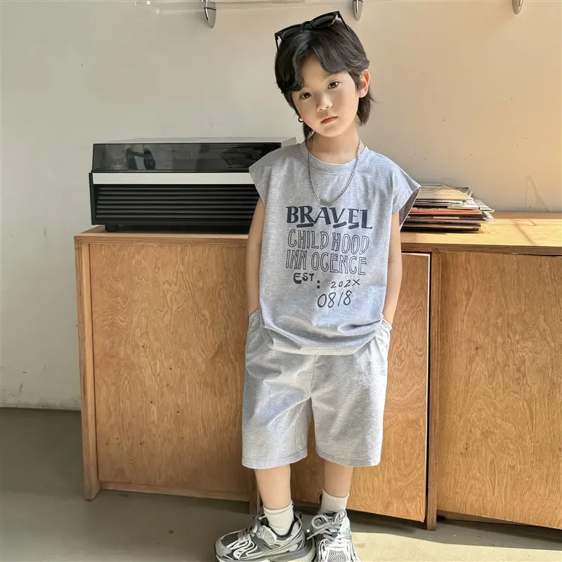 Boys Pure Cotton Casual Shorts Set 2026 Summer - Image 2