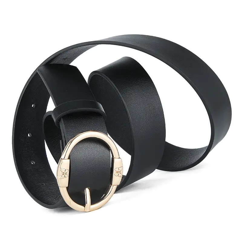 Women's Beige Leather Belt with Silver Metal Buckle - Image 9