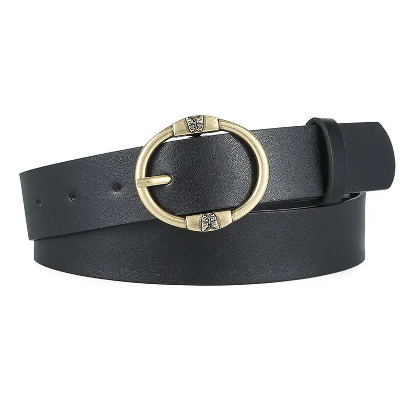 Women's Beige Leather Belt with Silver Metal Buckle - Image 11
