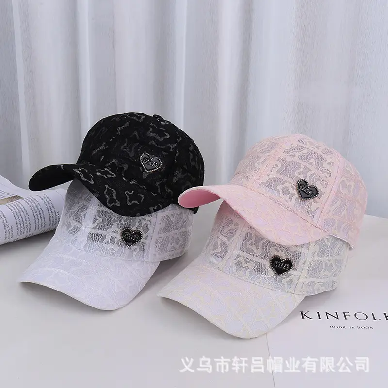 Women's White Rhinestone Lace Baseball Cap - Image 7