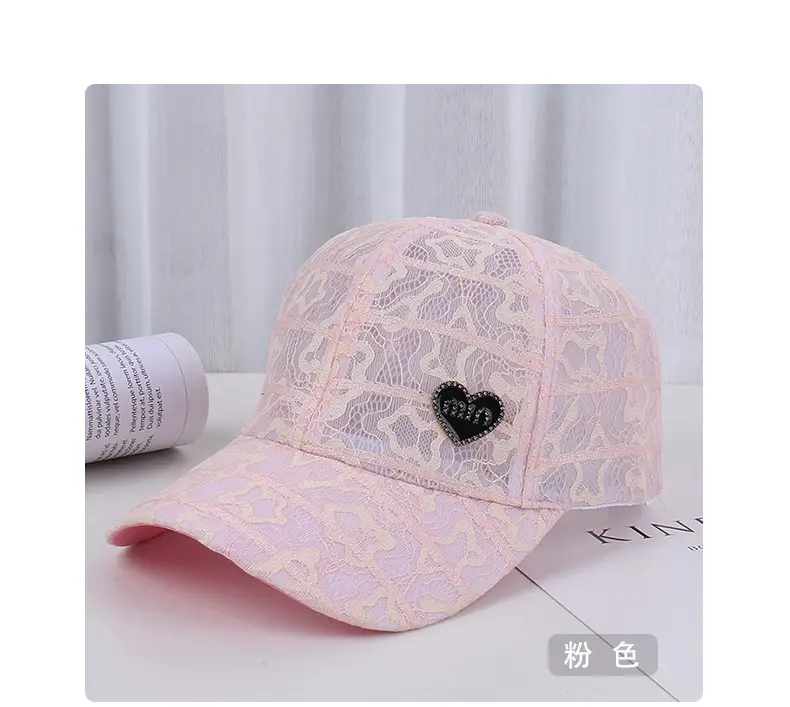 Women's White Rhinestone Lace Baseball Cap — feature 37