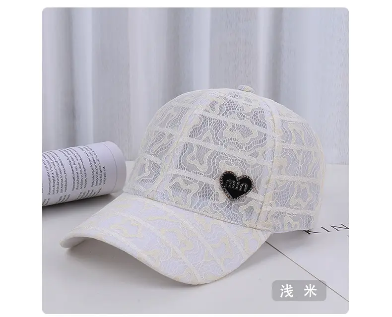 Women's White Rhinestone Lace Baseball Cap — feature 39