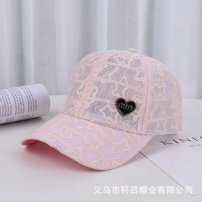 Women's White Rhinestone Lace Baseball Cap - Image 3