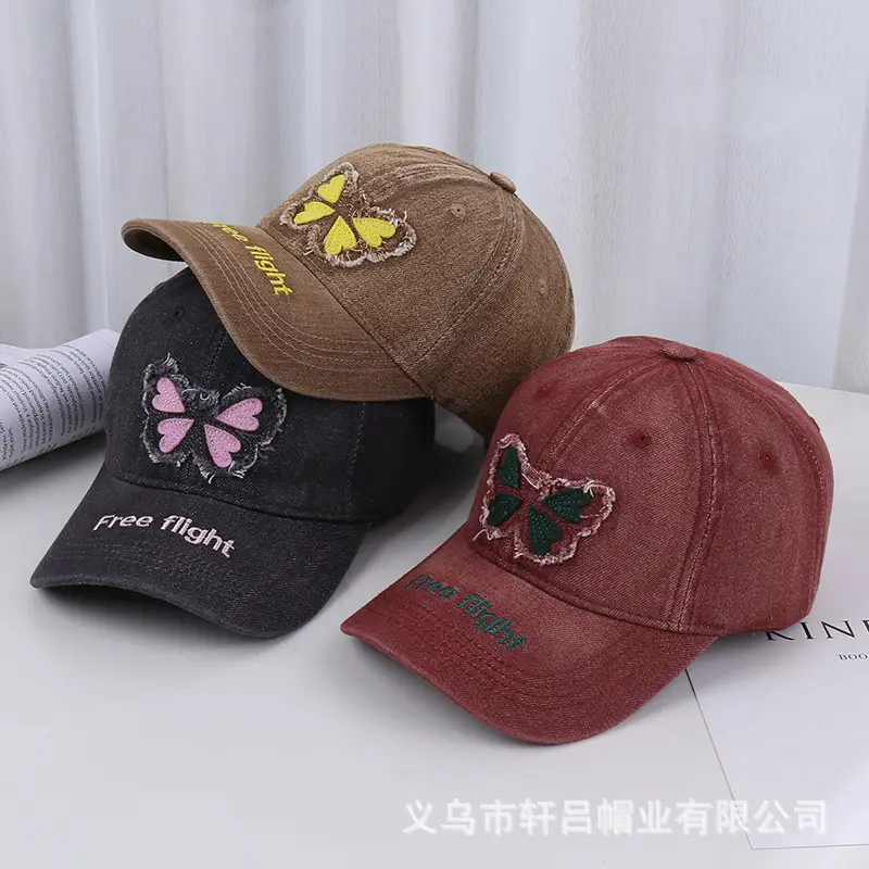 American Style Embroidered Butterfly Cap Women Spring Summer Sunshade - Image 8